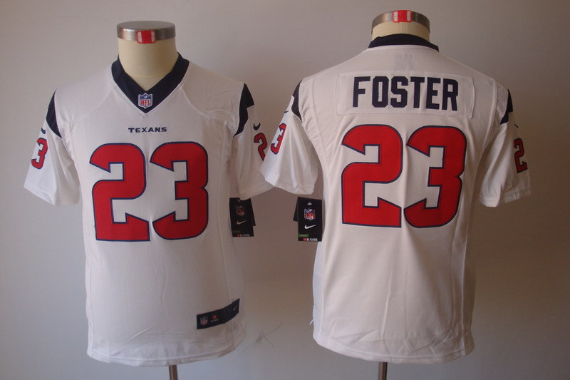 Nike Texans 23 Foster White Kids Limited Jerseys