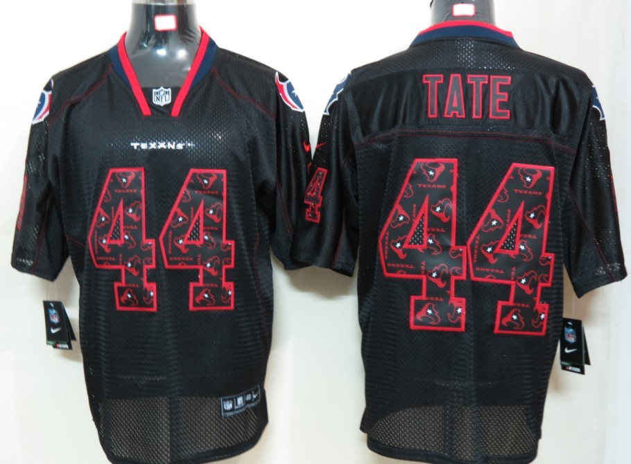 Nike Texans 44 Tate Lights Out Black Elite Jerseys