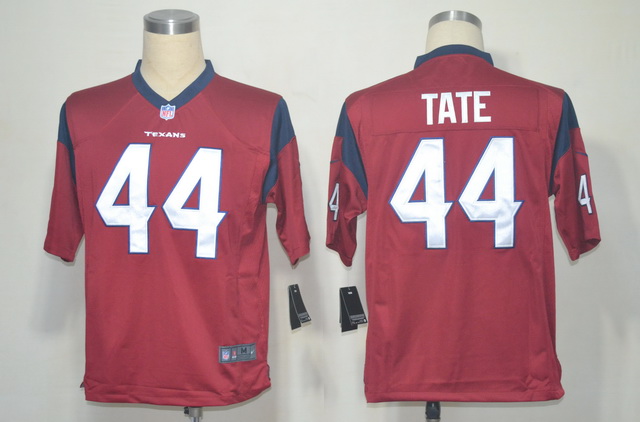 Nike Texans 44 Tate Red Game Jerseys - Click Image to Close