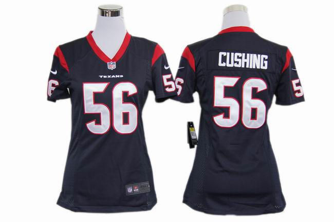 Nike Texans 56 Cushing Blue Game Women Jerseys - Click Image to Close