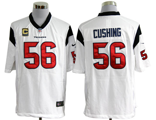 Nike Texans 56 Cushing White Game C Patch Jerseys