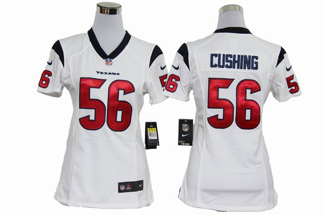 Nike Texans 56 Cushing White Game Women Jerseys