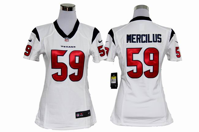 Nike Texans 59 Mercilus White Game Women Jerseys