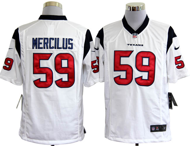 Nike Texans 59 Mercilus white Game Jerseys