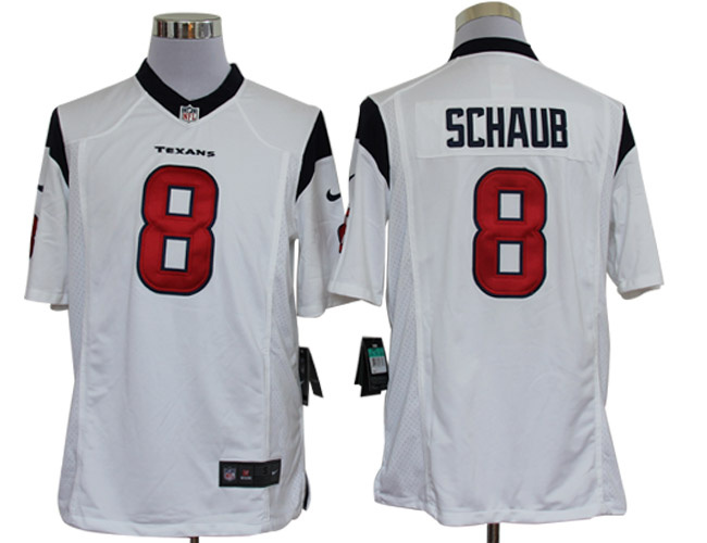 Nike Texans 8 Schaub White Limited Jerseys