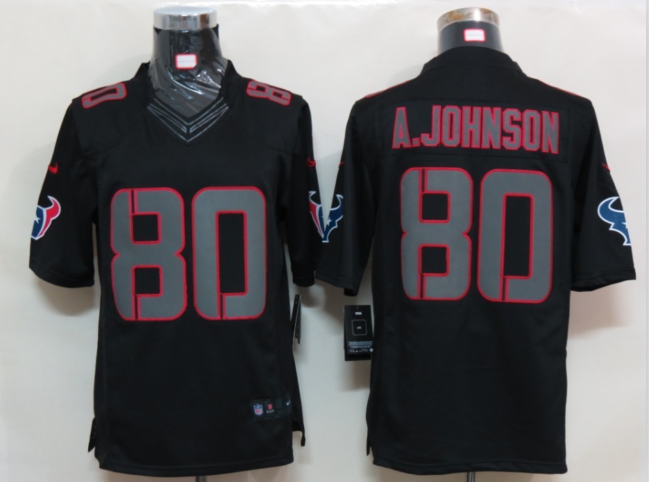 Nike Texans 80 A.Johnson Black Impact Limited Jerseys