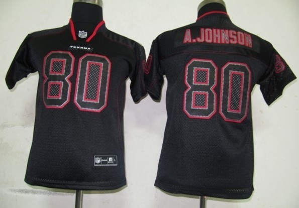 Nike Texans 80 A.Johnson Lights Out Black Elite Kids Jerseys - Click Image to Close