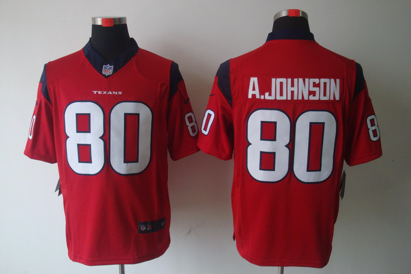 Nike Texans 80 A.Johnson Red Game Jerseys