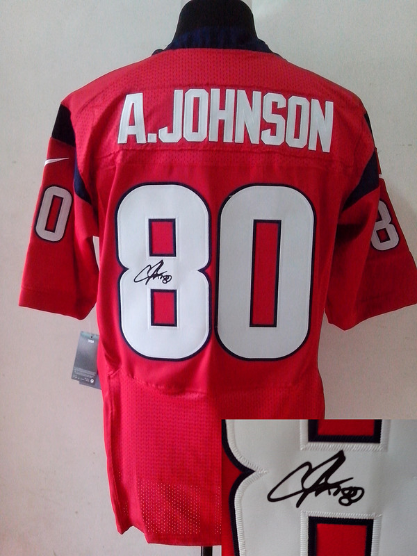 Nike Texans 80 A.Johnson Red Signature Edition Jerseys