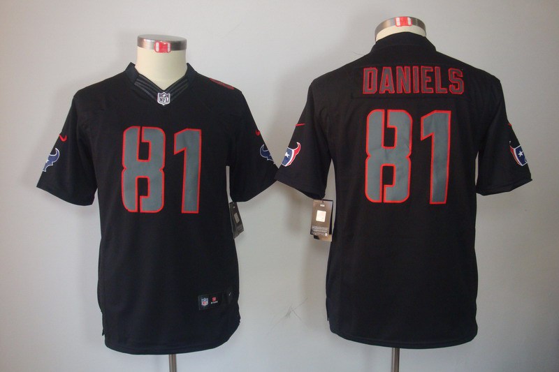 Nike Texans 81 Daniels Black Impact Kids Limited Jerseys
