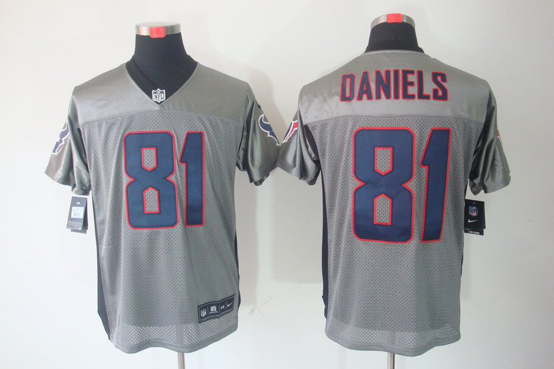 Nike Texans 81 Daniels Grey Elite Jerseys