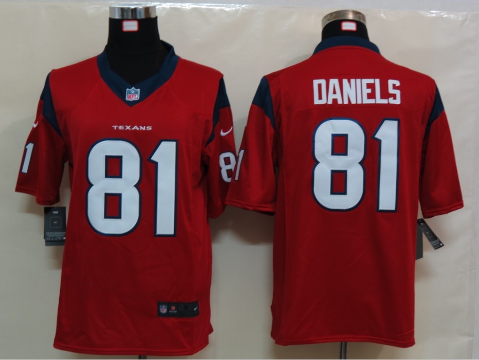 Nike Texans 81 Daniels Red Game Jerseys
