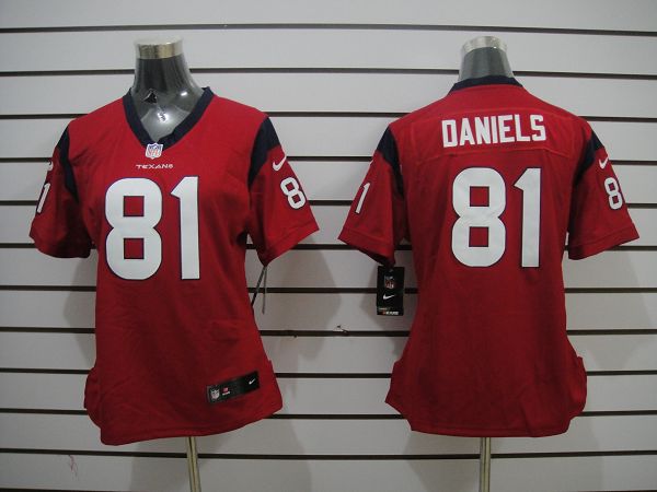 Nike Texans 81 Daniels Red Women Limited Jerseys