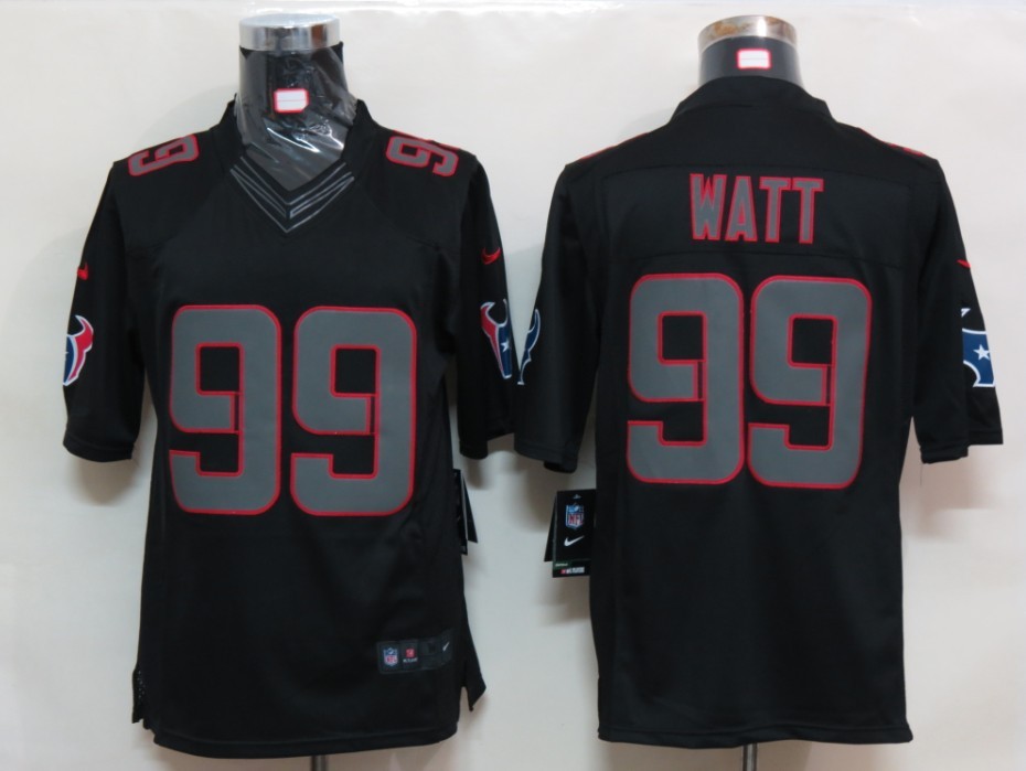 Nike Texans 99 Watt Black Impact Limited Jerseys