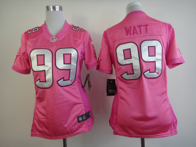 Nike Texans 99 Watt Pink Love's Women Jerseys