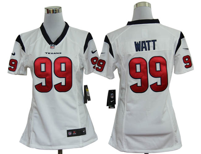 Nike Texans 99 Watt White Game Women Jerseys