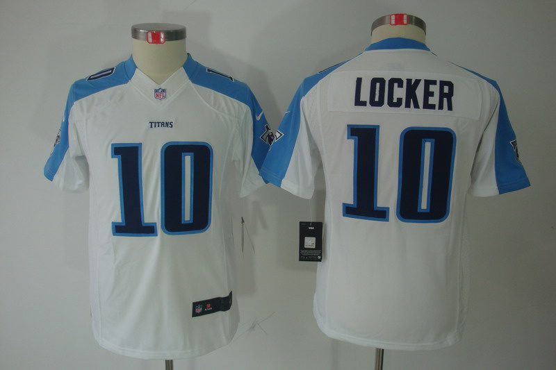 Nike Titans 10 Locker White Kids Limited Jerseys - Click Image to Close