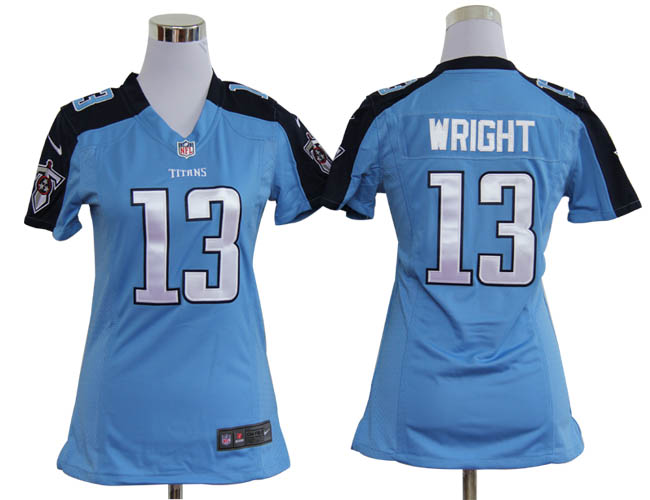 Nike Titans 13 WRICHT Sky Blue Women Game Jerseys