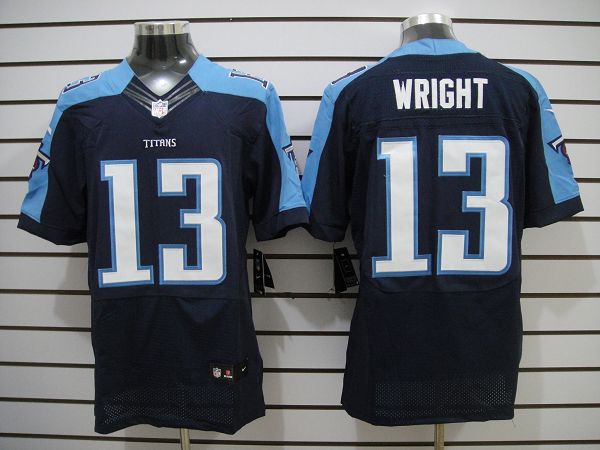 Nike Titans 13 Wright Dark Blue Elite Jerseys