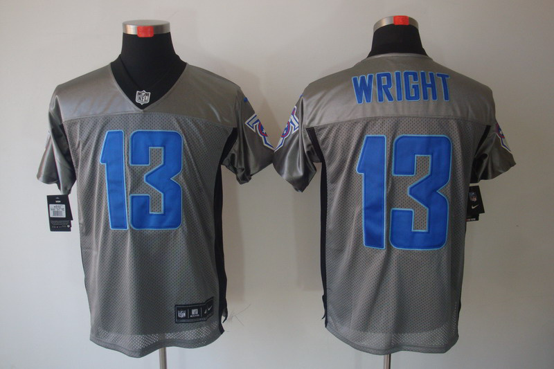 Nike Titans 13 Wright Grey Elite Jerseys