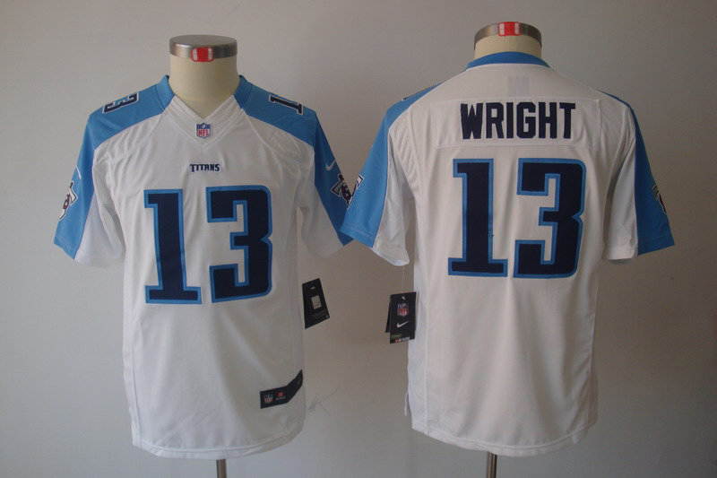 Nike Titans 13 Wright White Kids Limited Jerseys - Click Image to Close