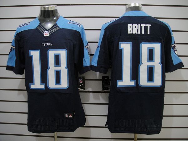 Nike Titans 18 Britt Dark Blue Elite Jerseys
