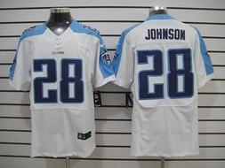 Nike Titans 28 Johnson White Elite Jerseys