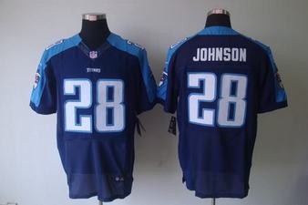 Nike Titans 28 Johnson dk Blue Elite Jerseys