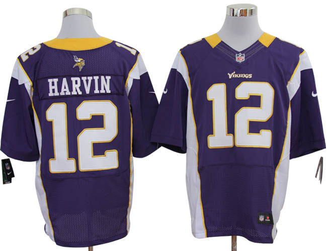 Nike Vikings 12 Harvin Purple Elite Jerseys