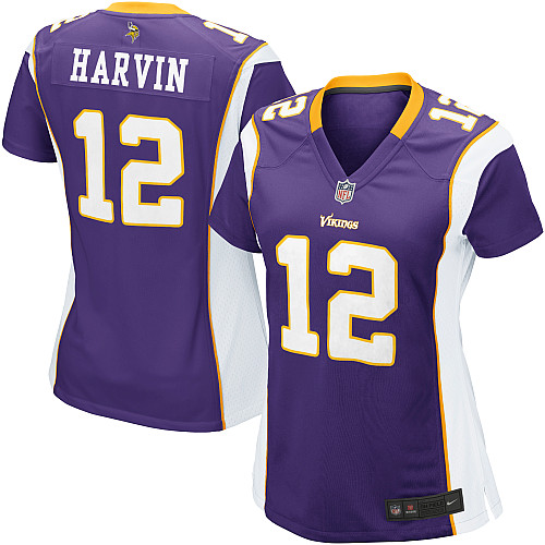 Nike Vikings 12 Harvin Purple Women Game Jerseys