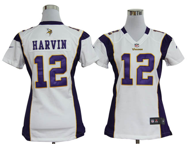 Nike Vikings 12 Harvin White Women Game Jerseys