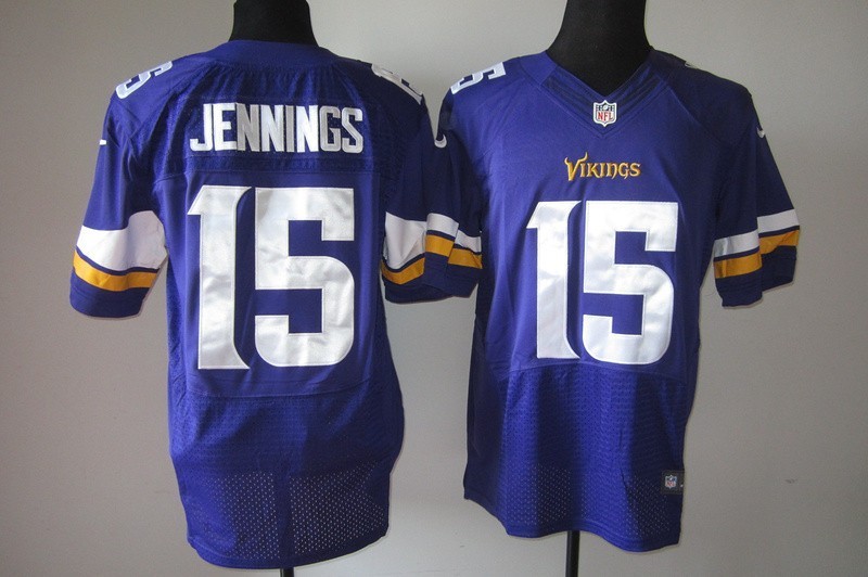 Nike Vikings 15 Jennings Purple New Elite Jerseys
