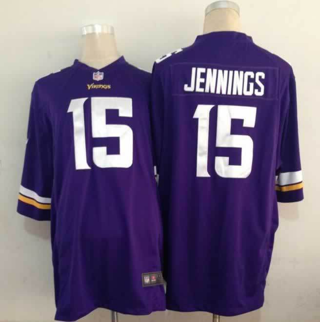 Nike Vikings 15 Jennings Purple New Game Jerseys
