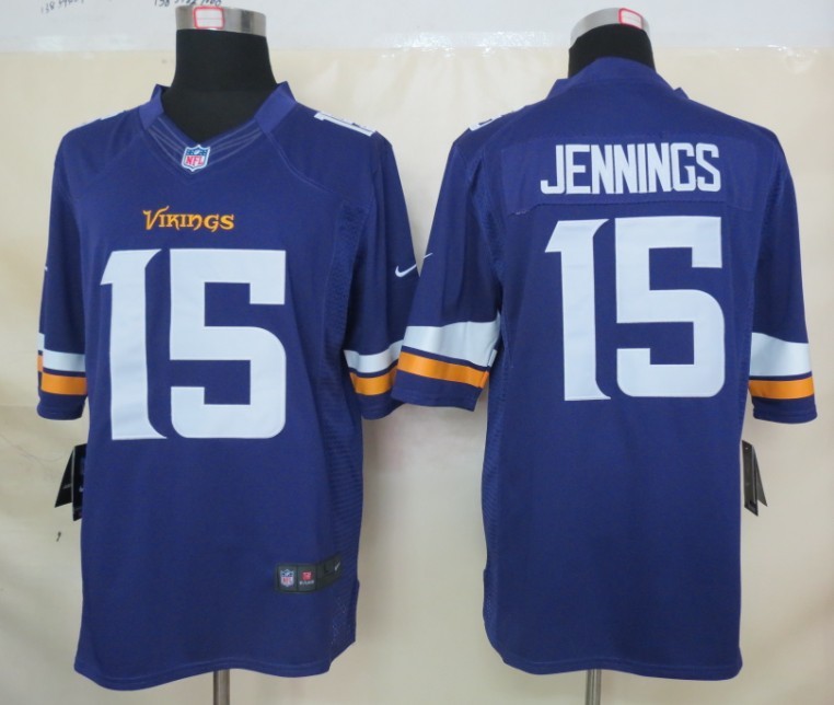 Nike Vikings 15 Jennings Purple New Limited Jerseys