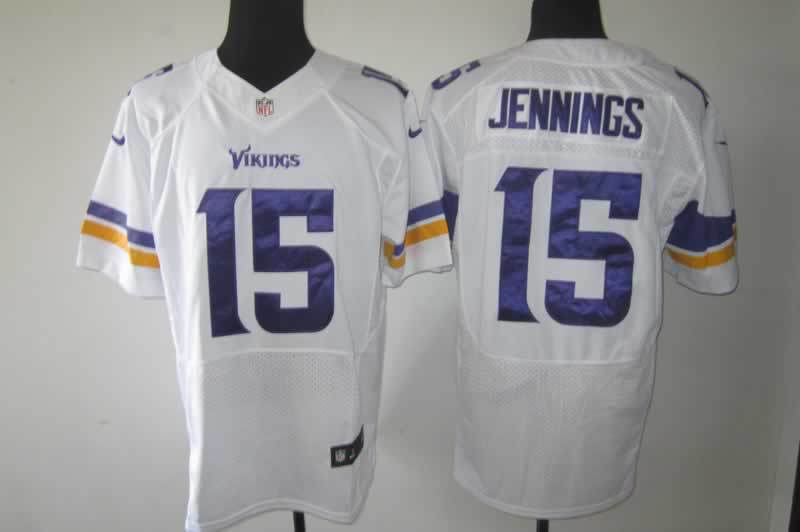 Nike Vikings 15 Jennings White New Elite Jerseys