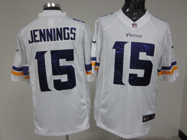Nike Vikings 15 Jennings White New Game Jerseys