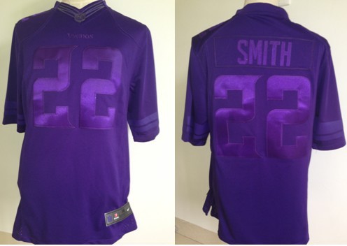 Nike Vikings 22 Smith Purple Drenched Limited Jerseys