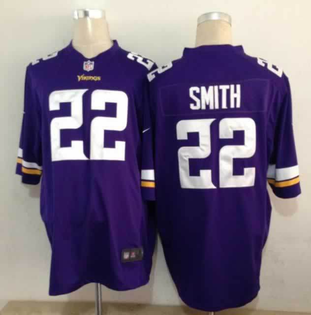 Nike Vikings 22 Smith Purple New Game Jerseys
