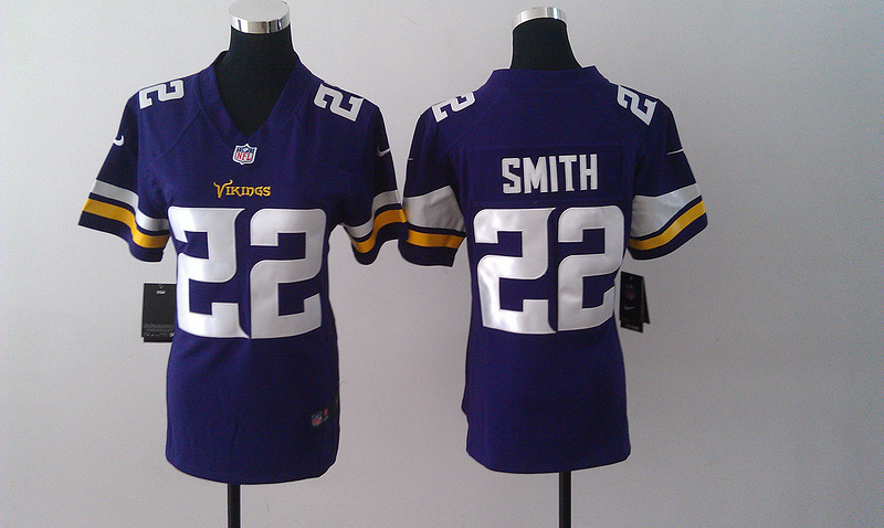 Nike Vikings 22 Smith Purple New Women Game Jerseys