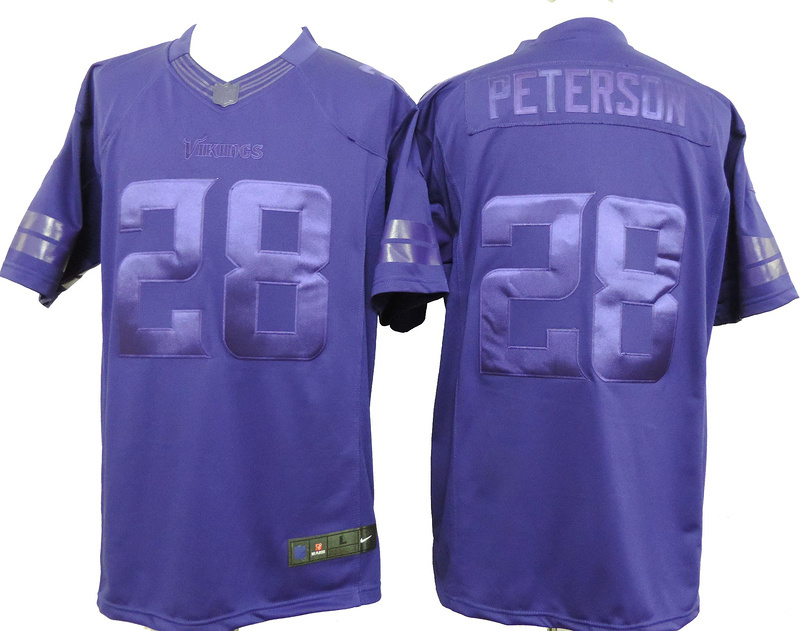 Nike Vikings 28 Peterson Purple Drenched Limited Jerseys