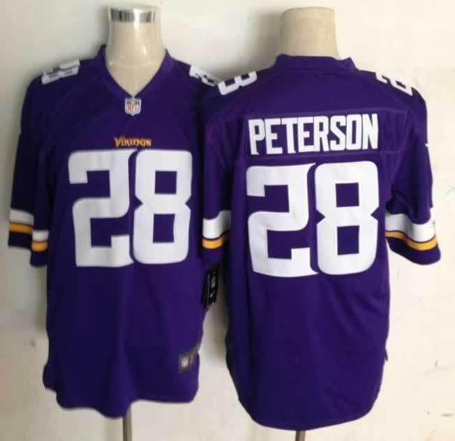 Nike Vikings 28 Peterson Purple New Game Jerseys