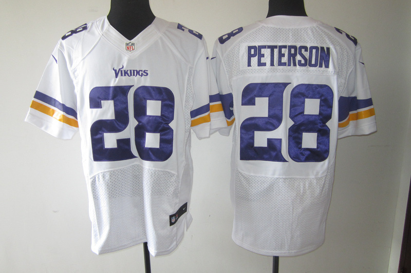 Nike Vikings 28 Peterson White New Elite Jerseys