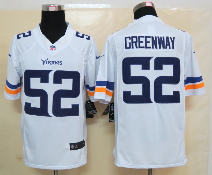 Nike Vikings 52 Greenway White New Limited Jerseys
