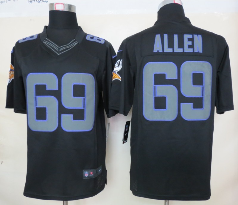 Nike Vikings 69 Allen Black Impact Limited Jerseys