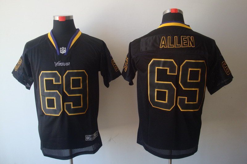 Nike Vikings 69 Allen Black Shadow Elite Jerseys