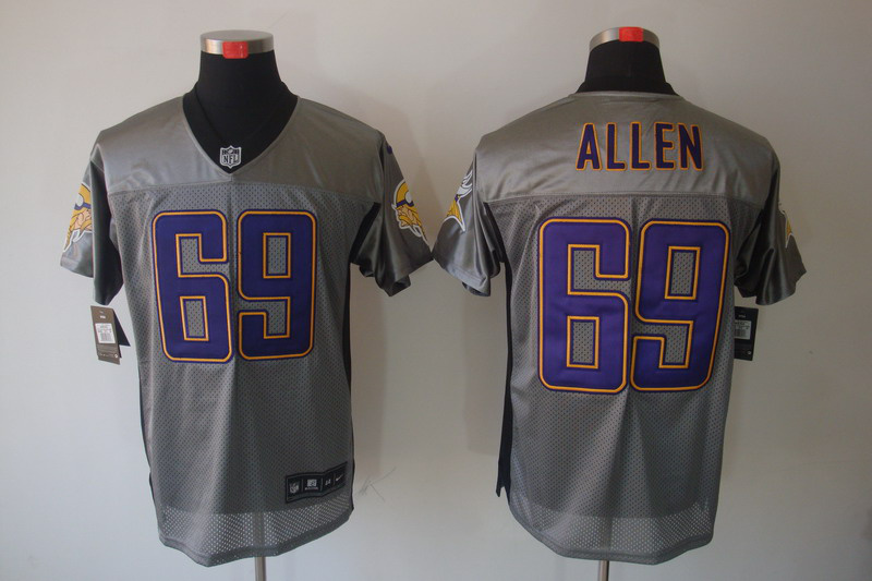 Nike Vikings 69 Allen Grey Elite Jerseys