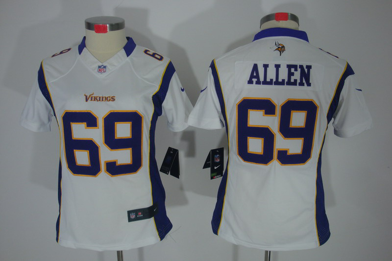 Nike Vikings 69 Allen White Women Limited Jerseys