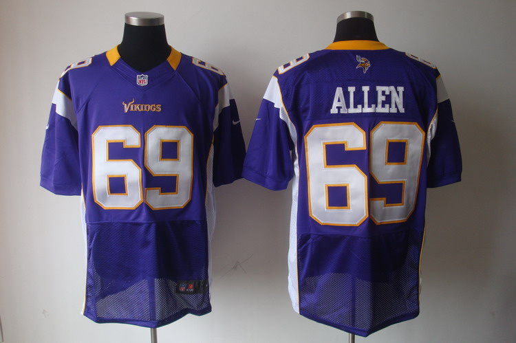 Nike Vikings 69 Allen Purple Elite Jerseys