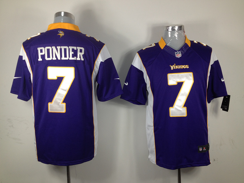 Nike Vikings 7 Ponder Purple Limited Jerseys