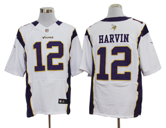 Nike Vikings 12 Harvin White Elite Jerseys
